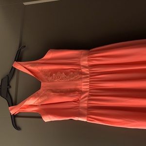 bcbgmaxazria coral orange maxi dress